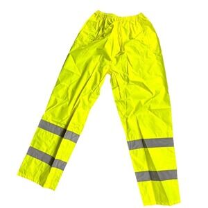 Mossi High-Visibility Safety Pants Men's (Large) Yellow Elastic Drawstring Waist